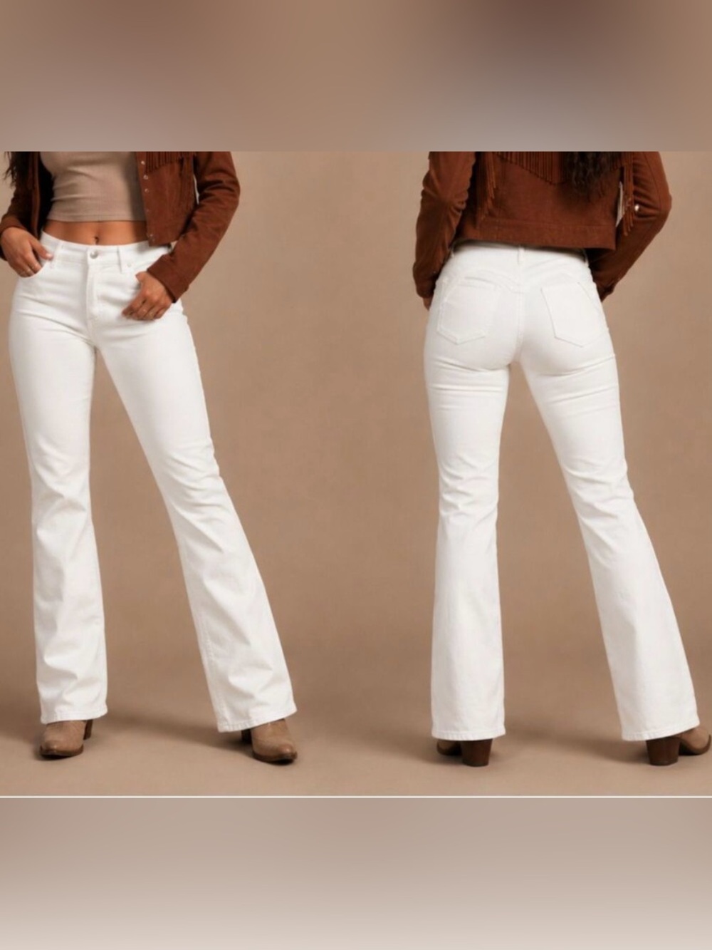 GOOD AMERICAN Classic Bootcut High-Rise Flare Jean in White - 10/30 - Picture 6 of 13